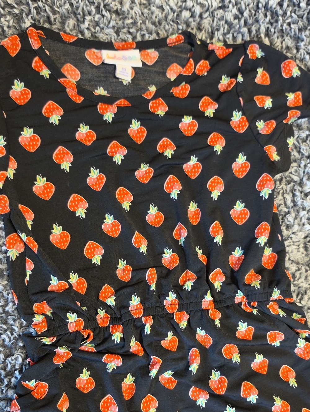 Girls Strawberry Dress With Pockets